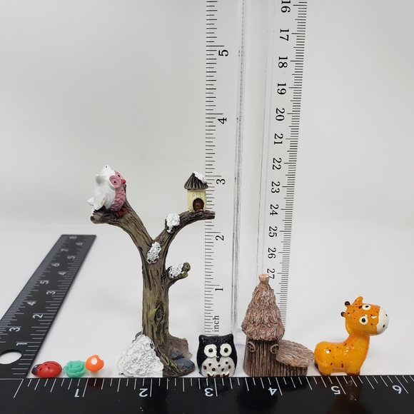 Fairy Garden Tree Cottage Ducks Turtle Elephant Giraffe Sign Lot - Picture 12 of 12
